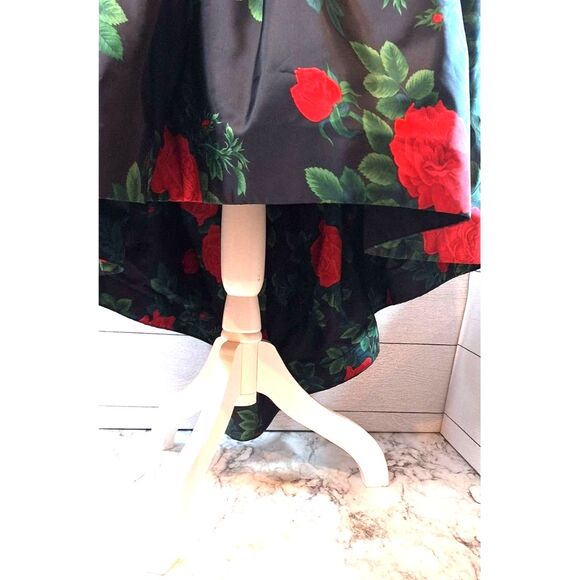 Morton Miles Design 80's Vintage Floral Rose Print Party Cocktail Prom Dress - Picture 11 of 16